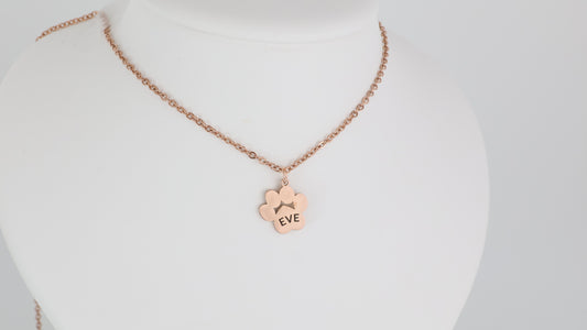 Paw pendant with necklace