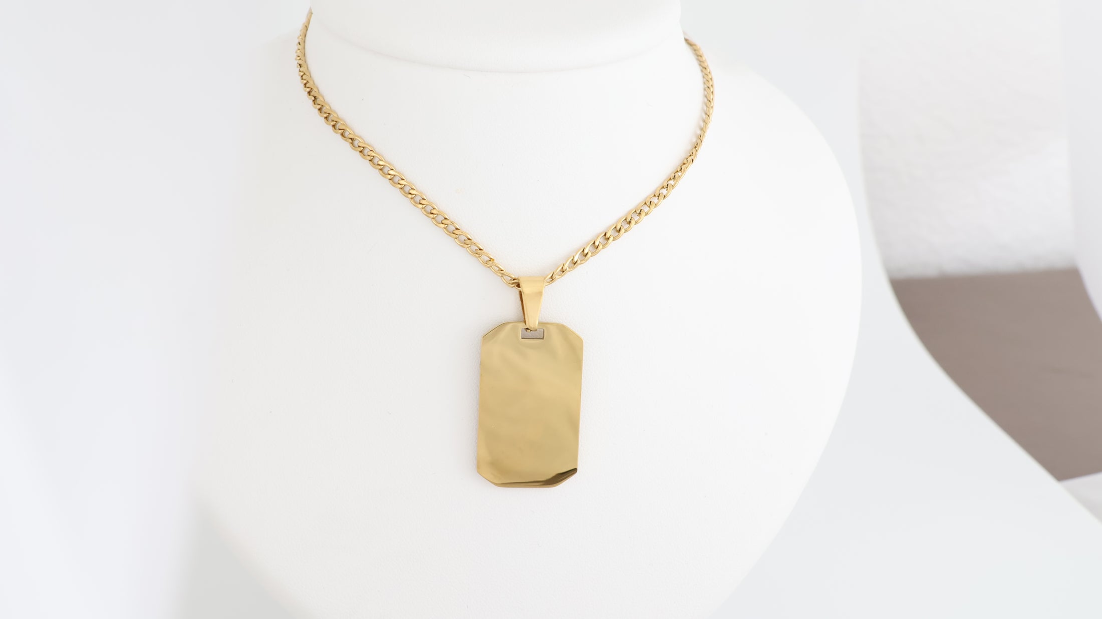 Dog tag pendant with necklace