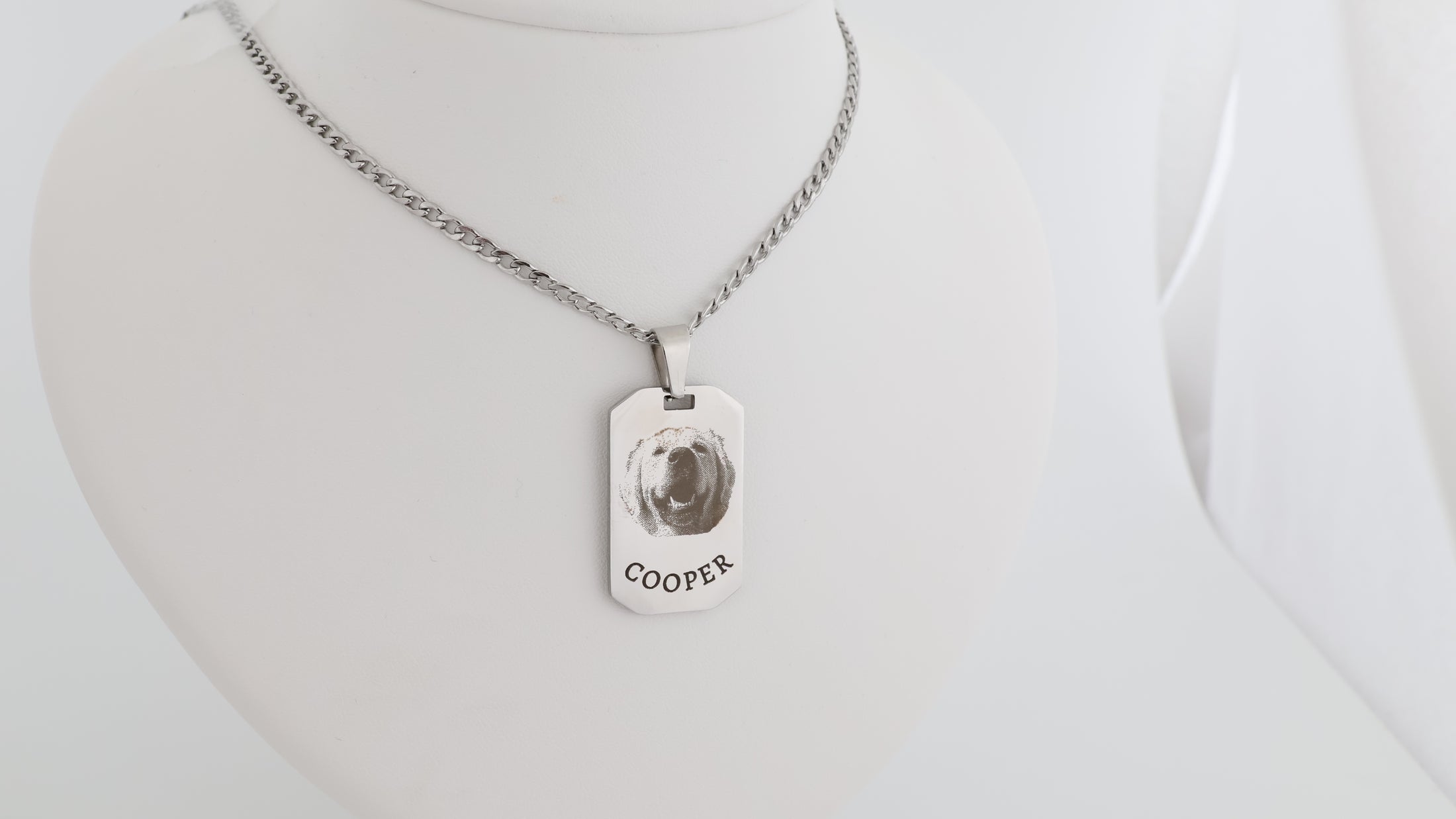 Dog tag pendant with necklace: Stainless steel octagon dog tag necklac