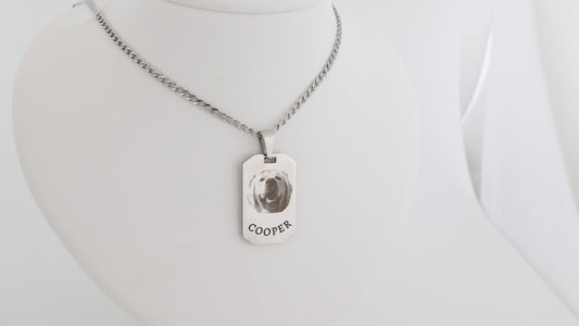 Dog tag pendant with necklace: Stainless steel octagon dog tag necklac