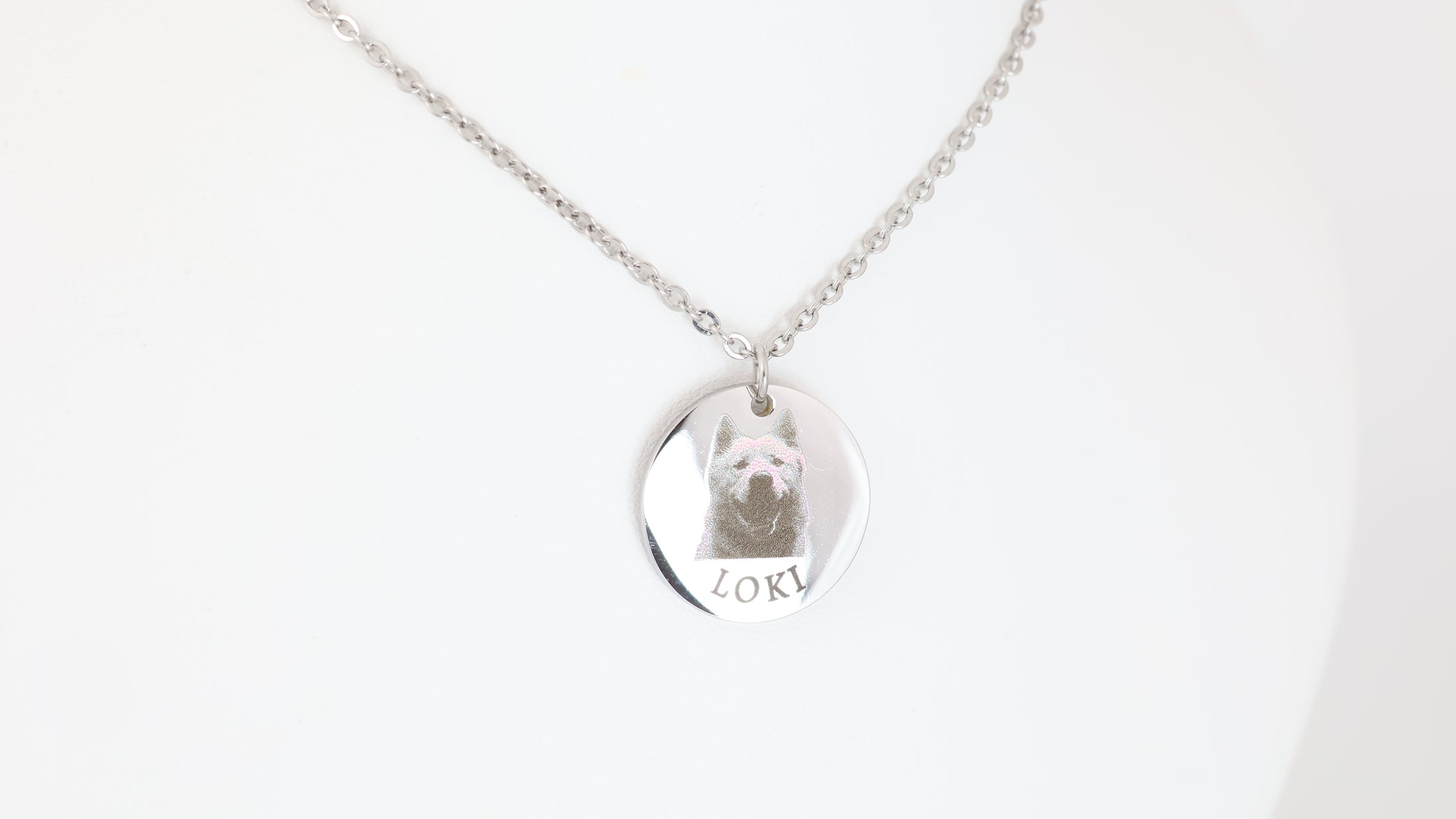 Circle pendant with necklace: Stainless steel circle pendant necklace